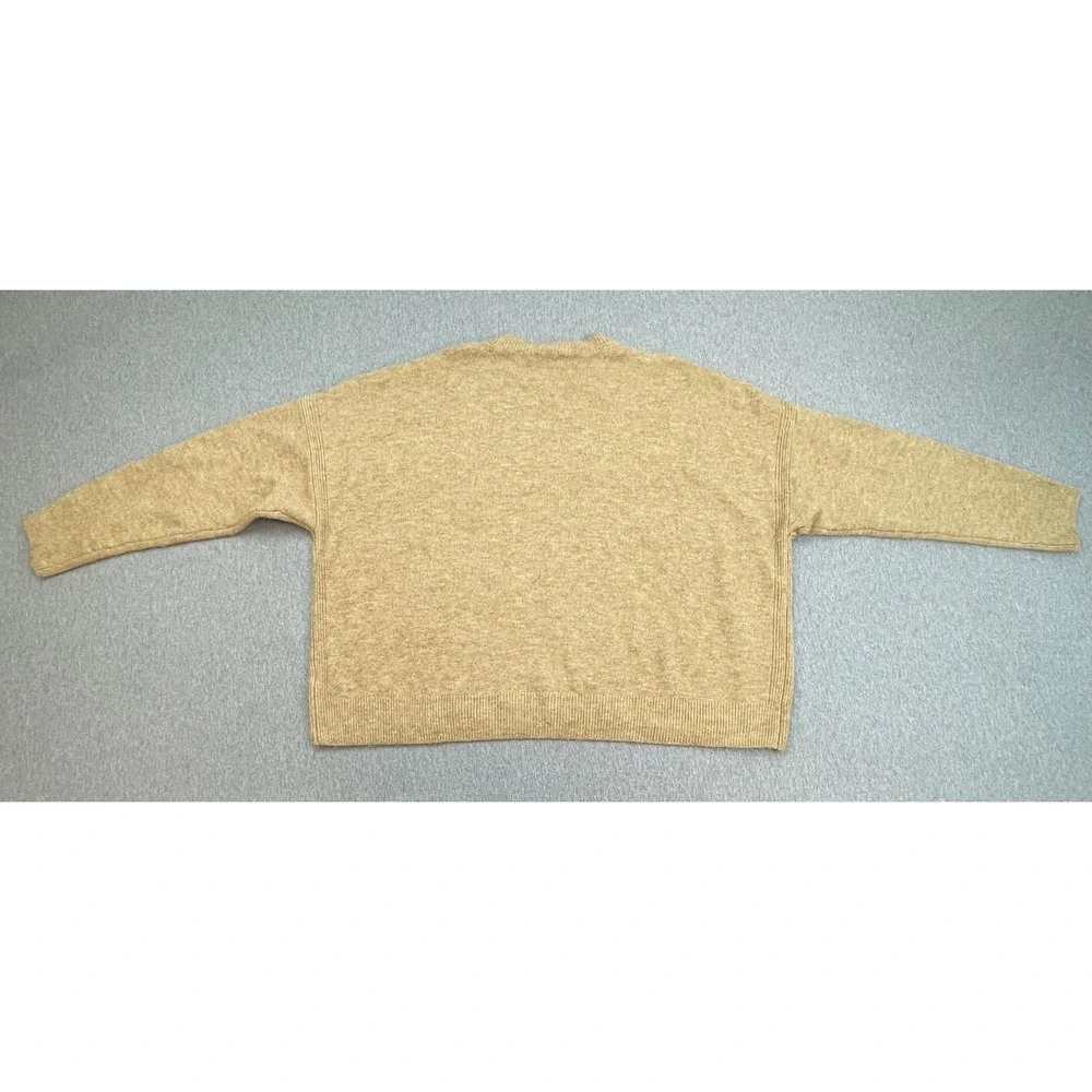 Vince Camuto Sweater Womens XL Beige Tight Knit Stretch Pull Over Round Neck